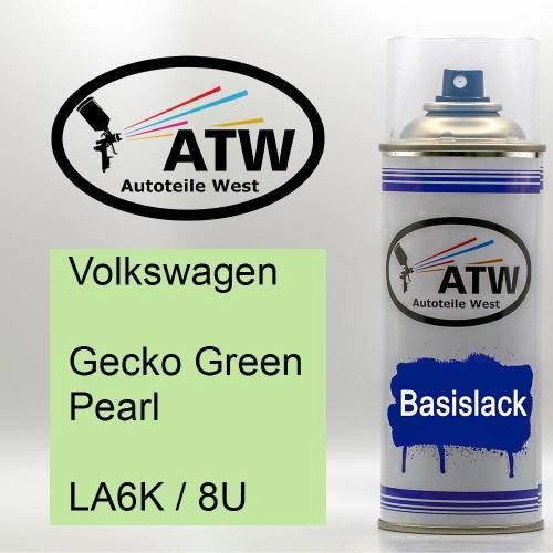 Volkswagen, Gecko Green Pearl, LA6K / 8U: 400ml Sprühdose, von ATW Autoteile West.